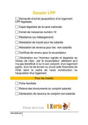formulaire lpp algerie