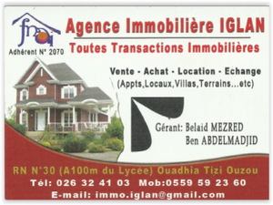 agent immobilier Tizi Ouzou IGLAN