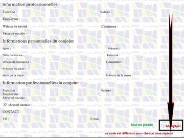 Récupération du mot de passe AADL 2001 2002
